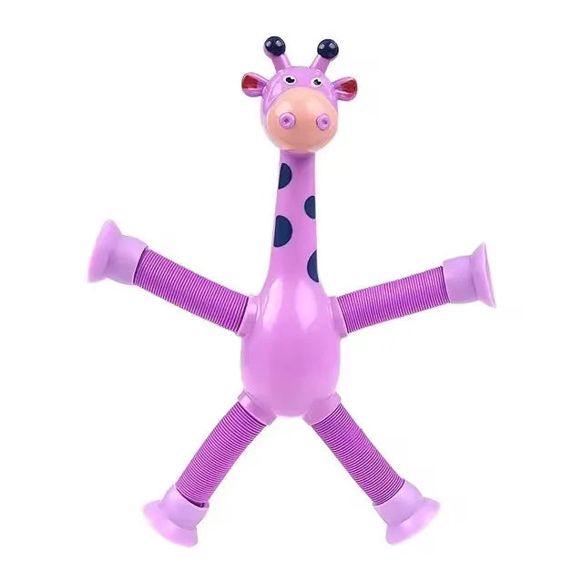 Kids Suction Cup Toys Variety Shape Stretch Tube Stress Relief Telescopic Giraffe Fidget Sensory Bellows Anti-stress Squeeze Toy