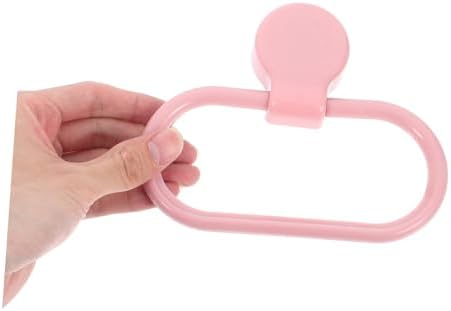 Housoutil 2pc Self-Adhesive Plastic Towel Rings Space-Efficient Rustic Bathroom Towel Holder