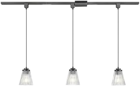 3-Light H-Track Pendant Ceiling Light with Black Finish