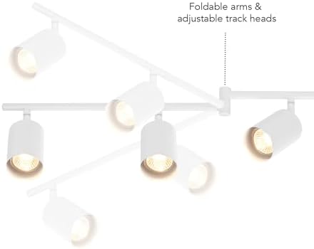 Stylish Foldable Track Lighting 47 Matte White with Pivoting Heads