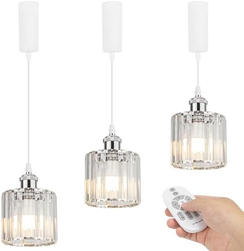 3-Light Adjustable Height Crystal Pendant Lighting