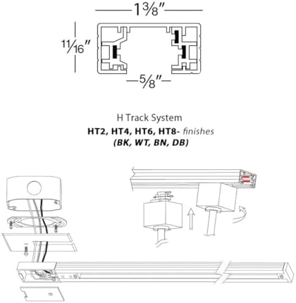Durable 2FT H-Track Ceiling Lighting for Quick Installation