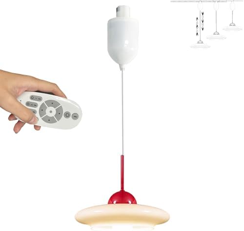 Adjustable Height Retro Pendant Light with Glass Shade TX Control