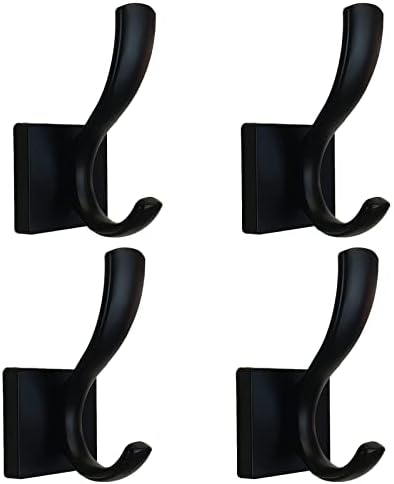 UNHINT Black Wall Towel Holders Pack of 4