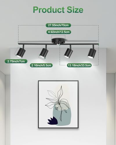 4-Way Multi-Way Track Lighting Fixtures for Kitchen Living Room Hallway