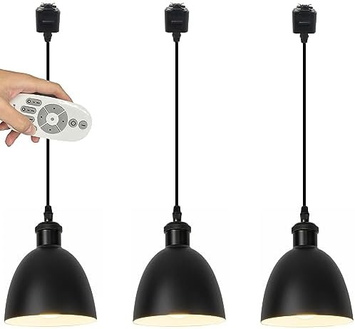 Remote Control Track Pendant Light - Rustic to Modern Design Customizable Stepless Dimming