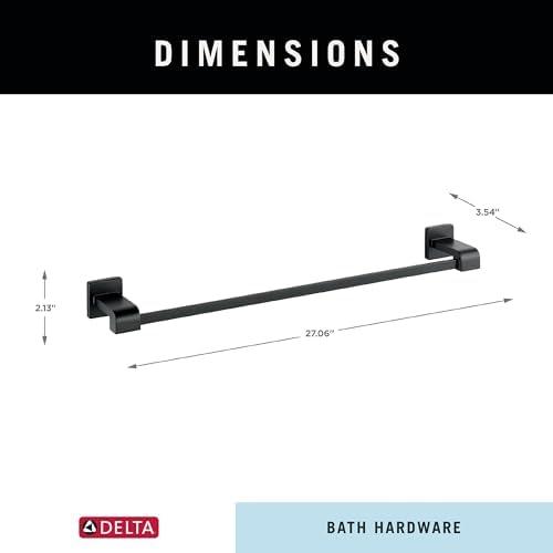 Delta 24-Inch Wall-Mount Towel Bar in Matte Black