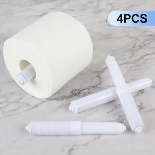 Rindion 4-Pack Toilet Paper Holder Spring Rod White Replacement