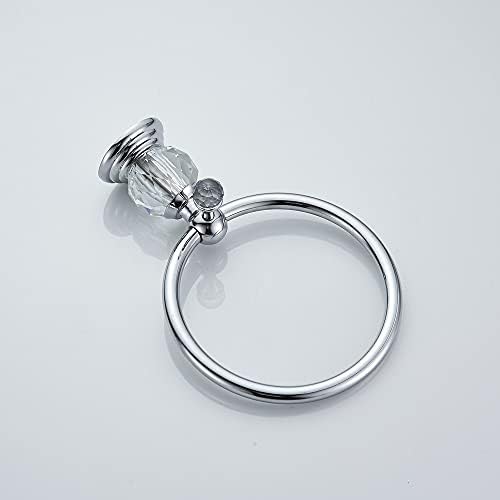 Wolibeer Bling Crystal Towel Holder Polished Chrome Finish