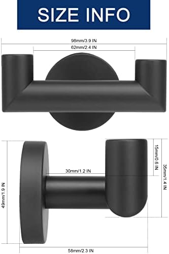 NearMoon Double Towel Hook Heavy Duty Rustproof