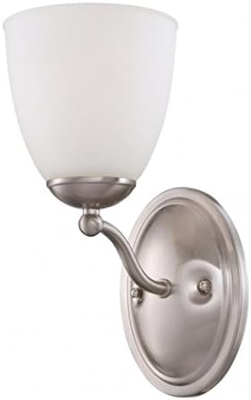 Nuvo Vanity Light Pale Frosted Glass 100W Brushed Nickel CUL Damp