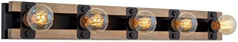Stylish 5-Light Vanity Bar with Rustic Charm