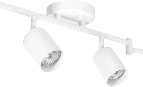 Stylish Foldable Track Lighting 47 Matte White with Pivoting Heads