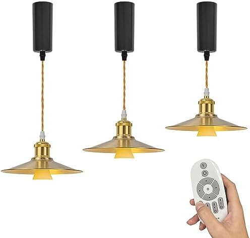 Retractable Track Light with 3 x 2700K-6500K LEDs Gold Shade
