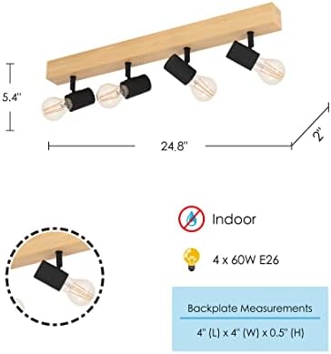 EGLO Kingswood 38 Modern Track Light 4 LED Adjustable Dimmable