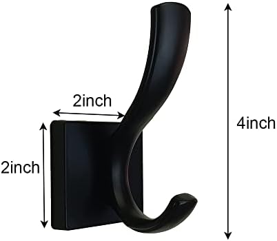 UNHINT Black Wall Towel Holders Pack of 4