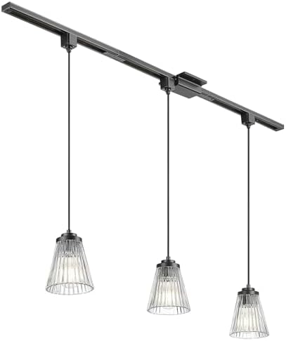 3-Light H-Track Pendant Ceiling Light with Black Finish