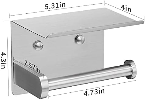 VAEHOLD Self Adhesive Toilet Paper Holder with Phone Shelf