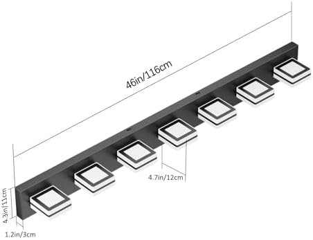 46-inch Ralbay Vanity Light Black Modern Design with Matte Effect