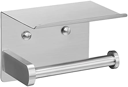 VAEHOLD Self Adhesive Toilet Paper Holder with Phone Shelf