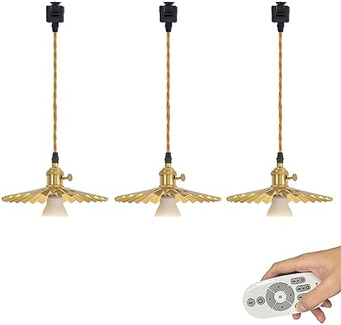 Remote Control Pendant Lamp with Stepless Dimming Gold Finish Kitchen Bar Track Lighting