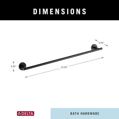 Matte Black 24-Inch towel bar for bathroom