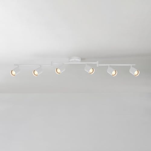 Stylish Foldable Track Lighting 47 Matte White with Pivoting Heads