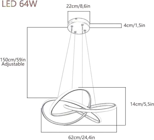 Modern LED Pendant Spiral Light with Adjustable Features