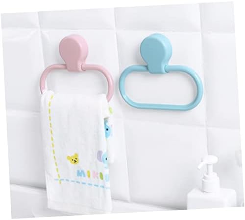 Blue Self-Adhesive Towel Holder Ring for Bathroom Kitchen Use