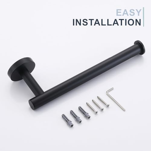 Premium Black Stainless Steel Towel Holder - Durable Bathroom Kitchen Towel Organizer