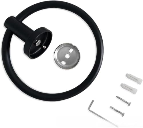Matte Black Stainless Steel Towel Ring Wall Mount Heavy Duty