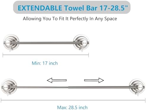 BOPai Extendable Suction Cup Towel Bar 17-285