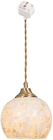 Beautiful Mosaic Shell Pendant 32ft Dimmable Track with Brass Finish