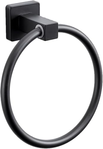Matte Black Stainless Steel Towel Ring Wall Mount Heavy Duty