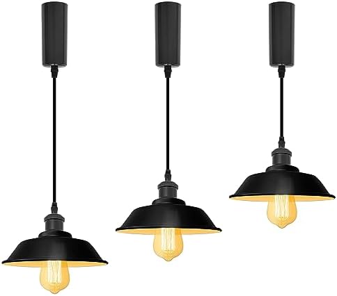 SKIVTGLAMP Retractable Circular Track Pendant Matte Black