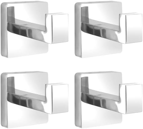 4-Piece Heavy Duty Polished Chrome Towel Robe Hooks