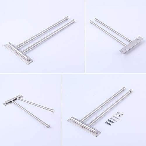 Elegant 2-Arm Stainless Steel Towel Bar for Bathroom Space-Saving Style