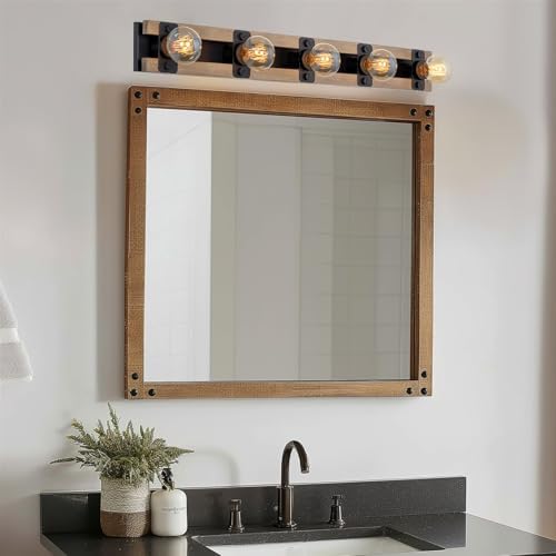 Stylish 5-Light Vanity Bar with Rustic Charm