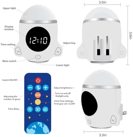 LED Space Rocket Timer with Remote for Kids