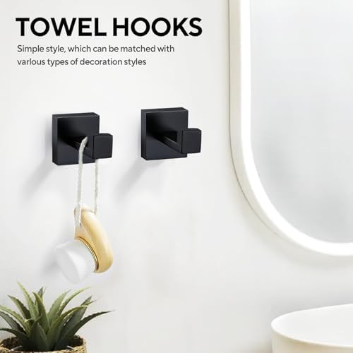 15-Piece 236-Inch Bathroom Hardware Set Black stainless steel towel bar essentials