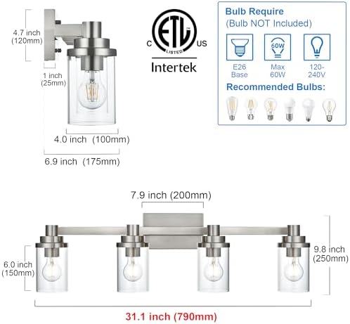 Bathroom Bashfully Modern Over Sink Lighting Fixture