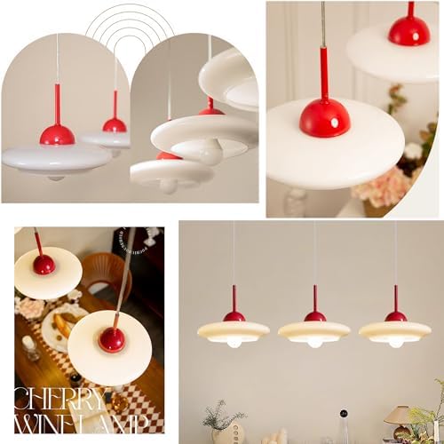 Adjustable Height Retro Pendant Light with Glass Shade TX Control