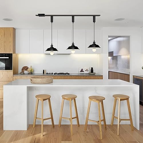Adjustable 3-Light Pendant with Remote Control Black