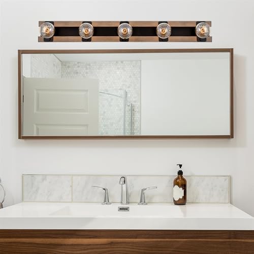 Stylish 5-Light Vanity Bar with Rustic Charm