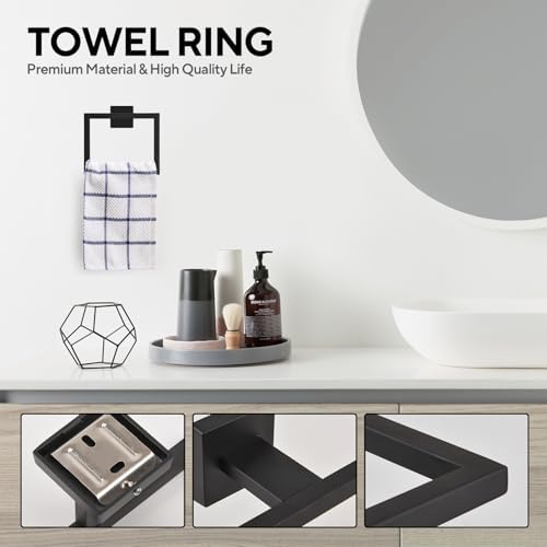 15-Piece 236-Inch Bathroom Hardware Set Black stainless steel towel bar essentials
