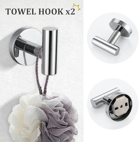 TURS Chrome Round 24 Towel Bar Set