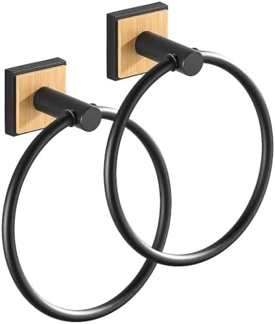 2-Piece Bamboo and 304 Stainless Steel Towel Holder Set