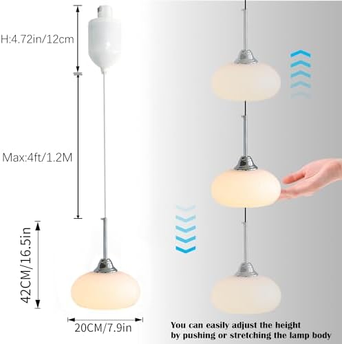 Adjustable Retro Pendant Light with Smart Dimming