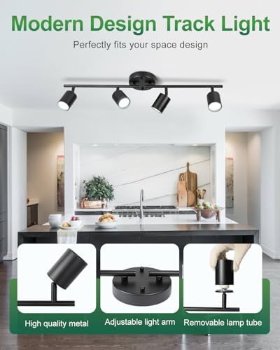 4-Way Multi-Way Track Lighting Fixtures for Kitchen Living Room Hallway