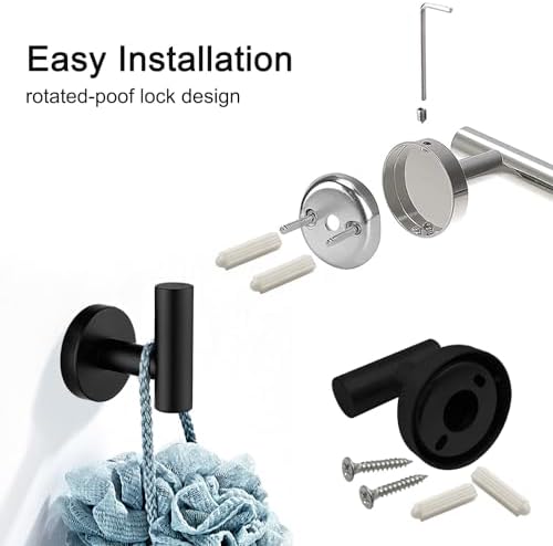 7 PCS Matte Black Stainless Steel Bathroom Hardware Set 1